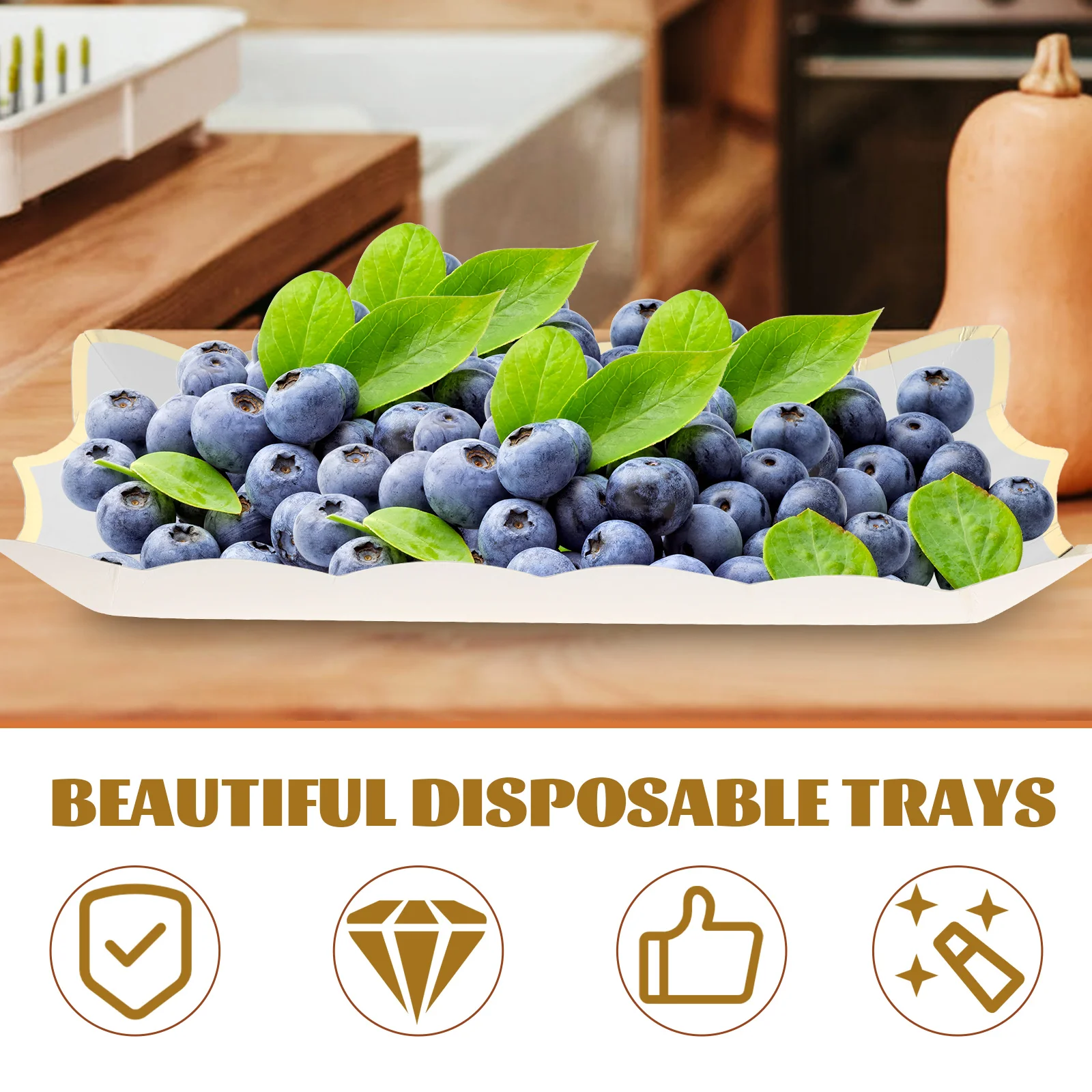 4 Pcs Square Plate White Serving Platters Bowl Fruit Trays Disposable Elegant Cake Dessert Party Trays Food Safe 4