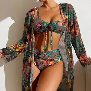 Swimsuit Three Piece Set Women Bathing Suit with Matching Cover Up