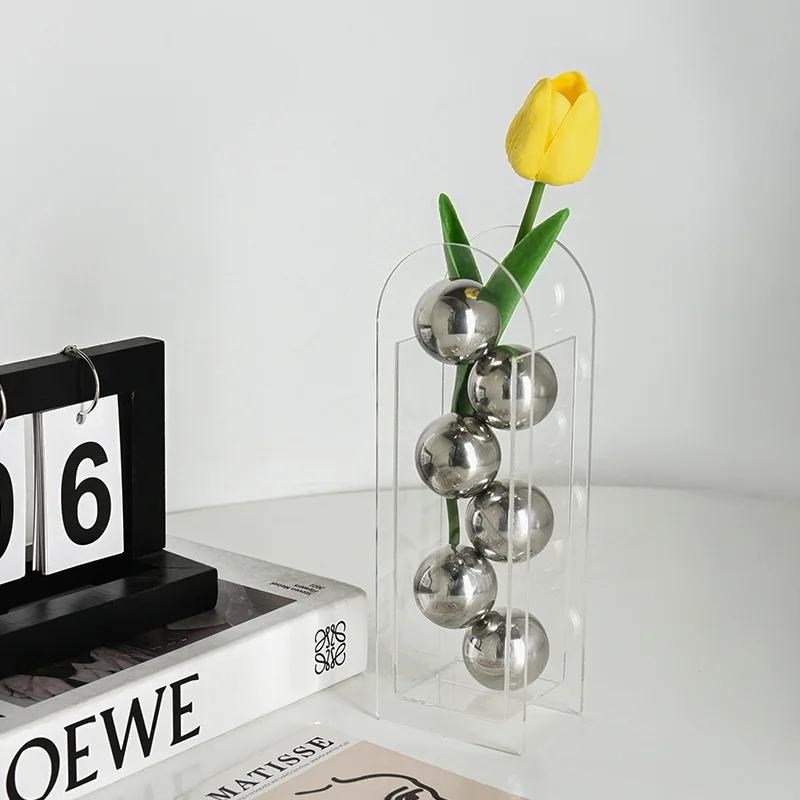 

Acrylic Vase Dazzle Transparent Flower Vase Decoration Ornaments Small Vase Creativity Home Decoration