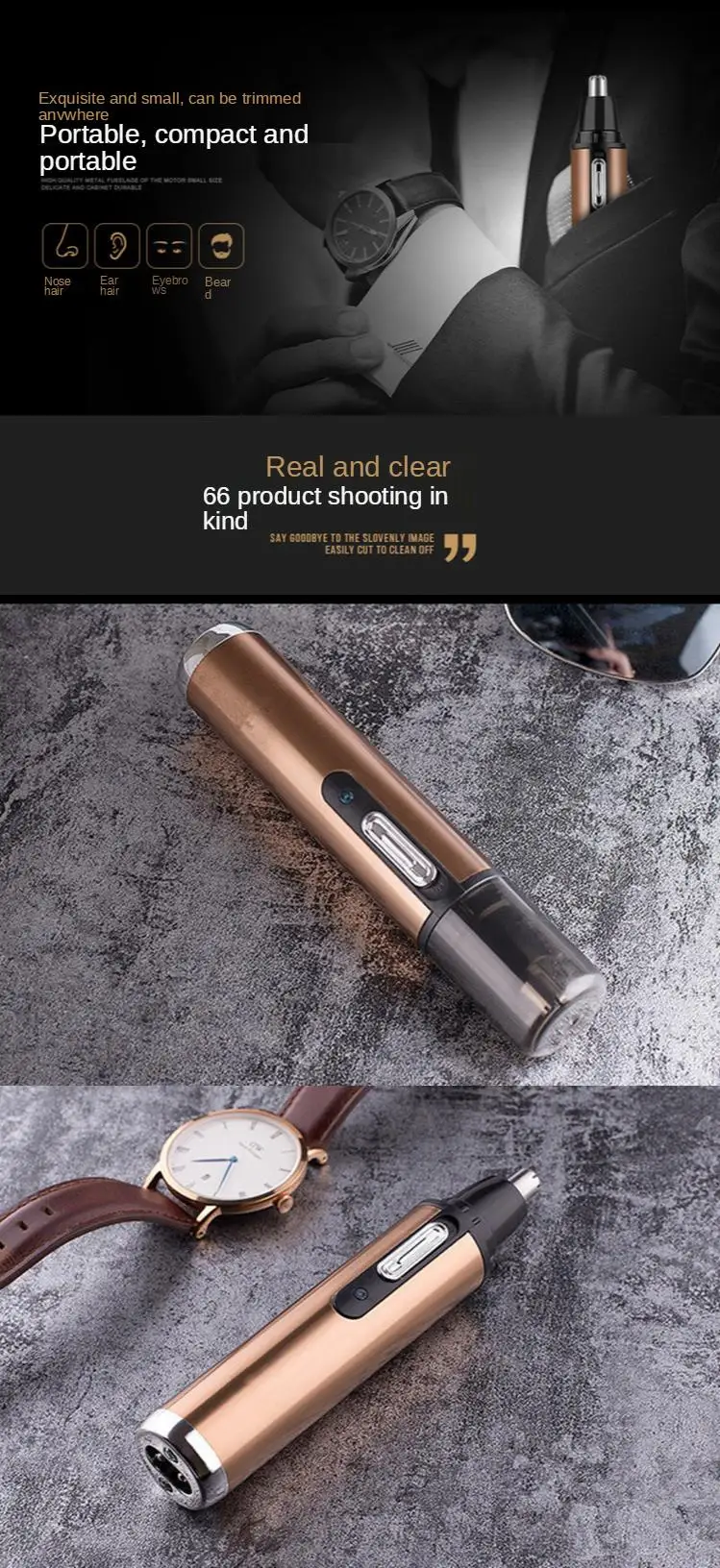 Ear Nose Hair Trimmer Men's Rechargeable Electric Shaver Trimmer Rechargeable Nose Hair Trimmer Electric Removal Clipper Razor