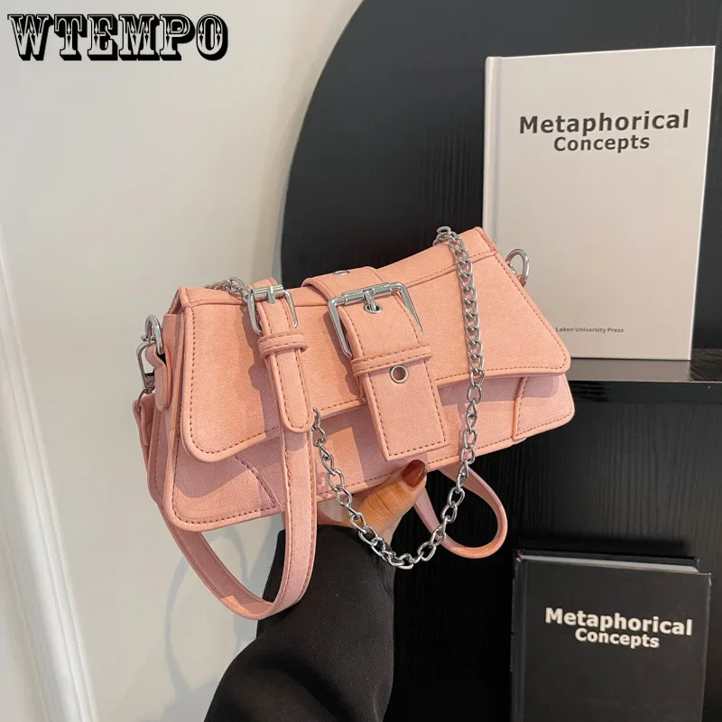 

Модная кожаная сумка для подмышек WTEMPO для женщин, женские простые маленькие дизайнерские сумки и кошельки с карманами для подмышек