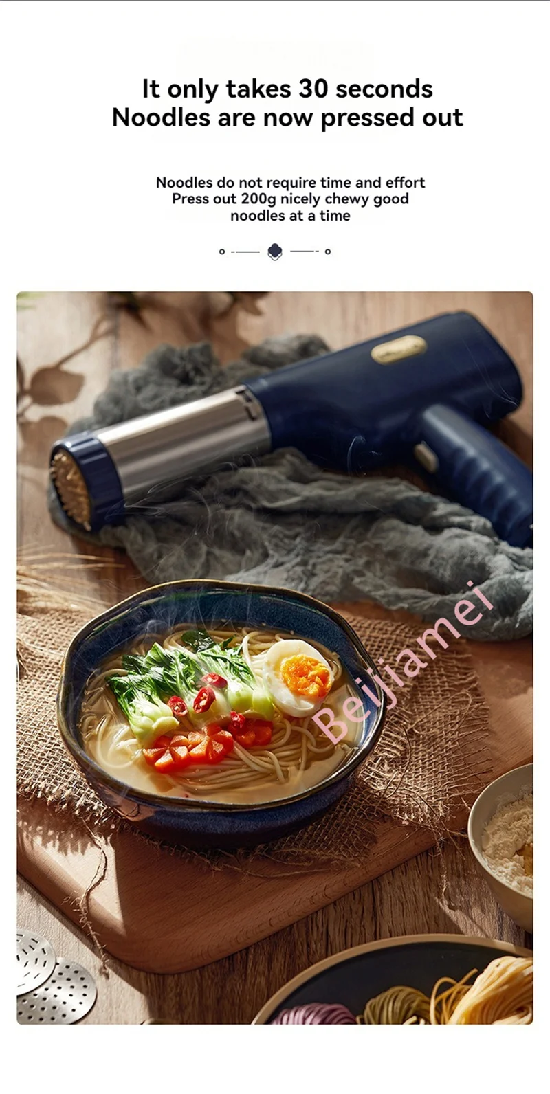 Description Picture 6 of itemElectric Handheld Pasta Maker Automatic Portable Noodle Machine Rechargeable Wireless One Button Control USB Charging