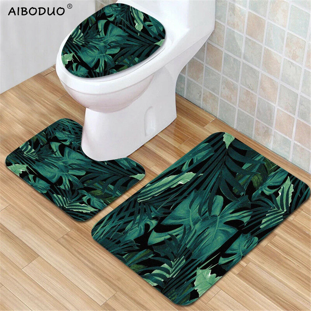 

Bathroom Rug Toilet Accessories 3ps Restroom Decoration Carpet Bath and Shower Toilet Mat Bathtub Anti-slip Home Supplies Wc Mat