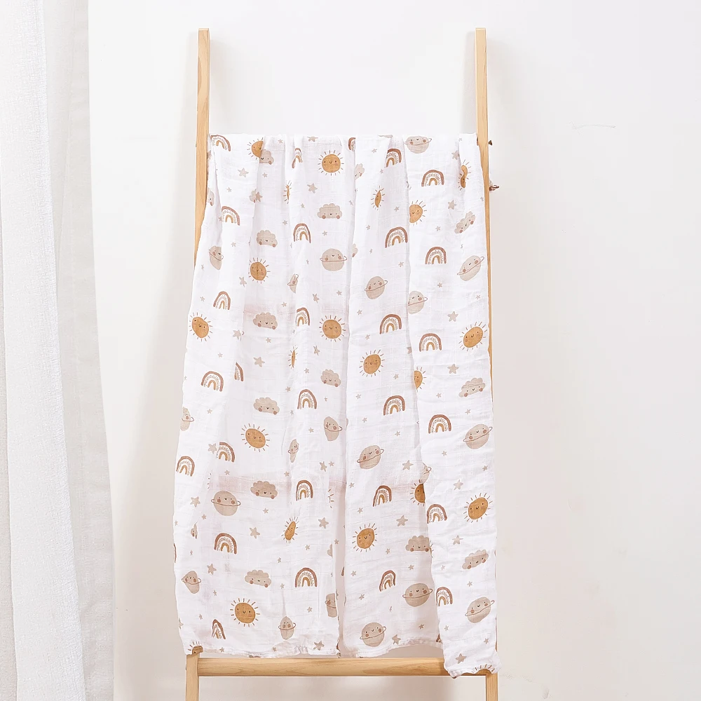 Kangobaby #My Soft Life# Bamboo Cotton Baby Muslin Swaddle Blanket Newborn Wrap Cute Infant Quilt Stroller Cover Nursing Towel 3
