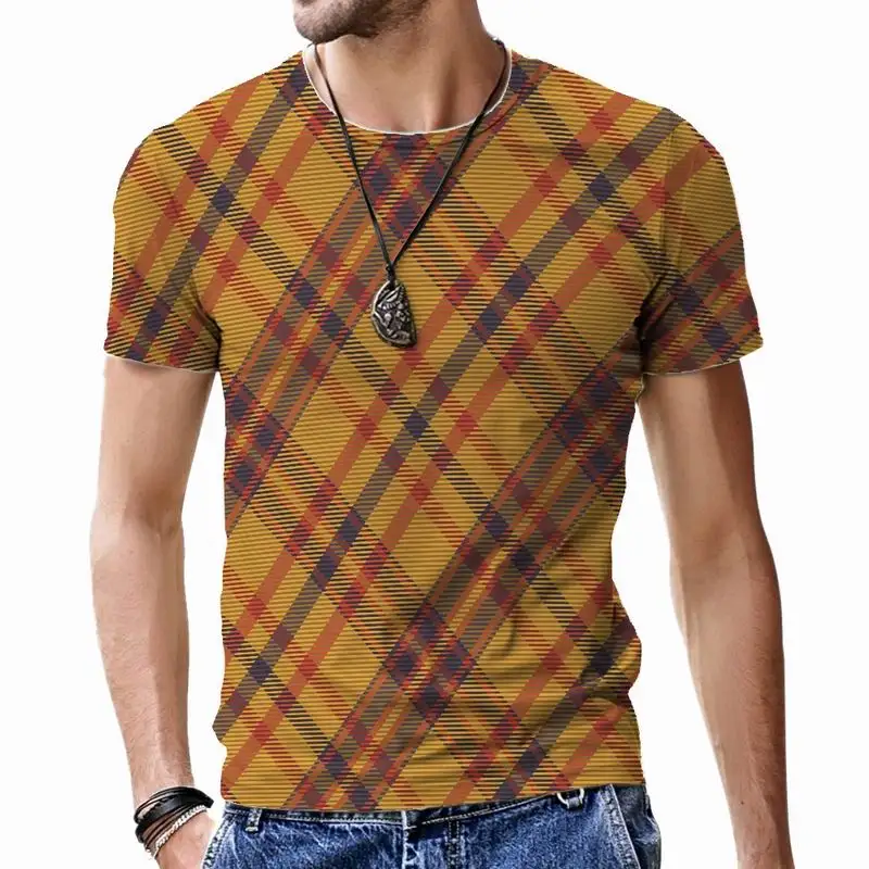 

Oversized Vintage T-shirt For Men 3D Striped Print T Shirt Casual Short-sleeved Summer Streetwear Fashion Men Clothing Tees Tops