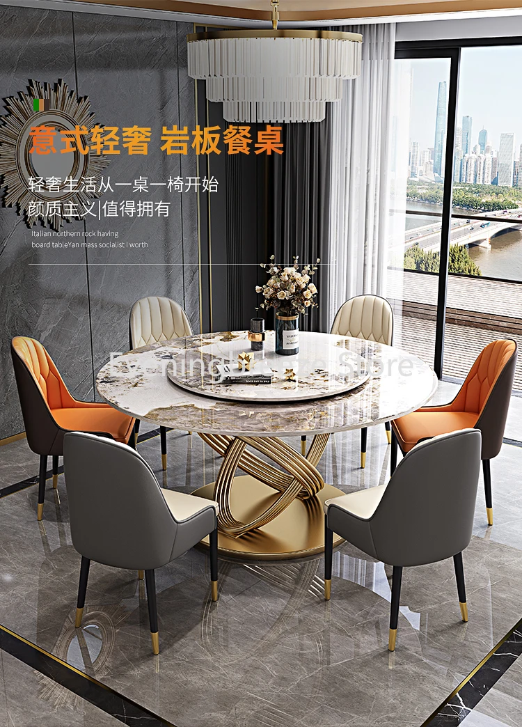 Description Picture 3 of itemRestaurant Gold Dining Tables Round Center Luxury Dining Table Floor Removable Dressing Kitchen Muebles De Cocina Home Furniture