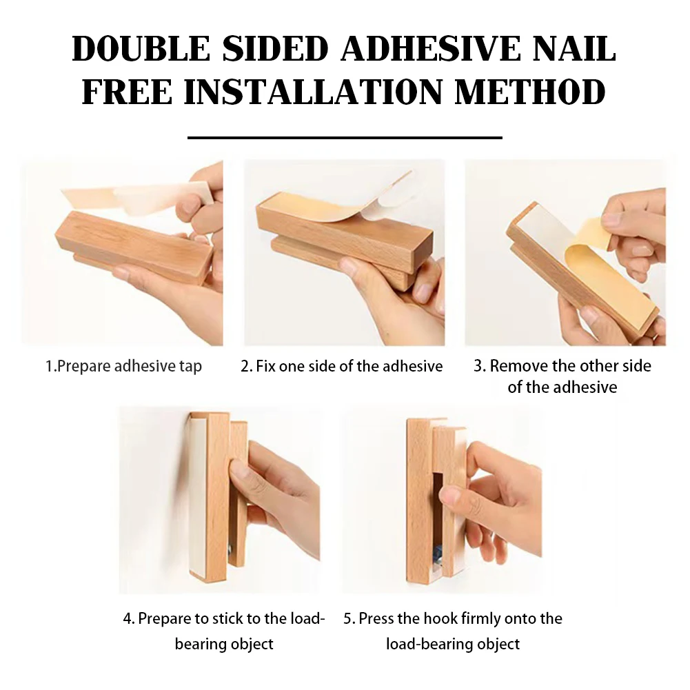 Marble Slide Towel Holder Wooden Towel Racks for Bathroom No Drilling Needed for Kitchen Home Decor
