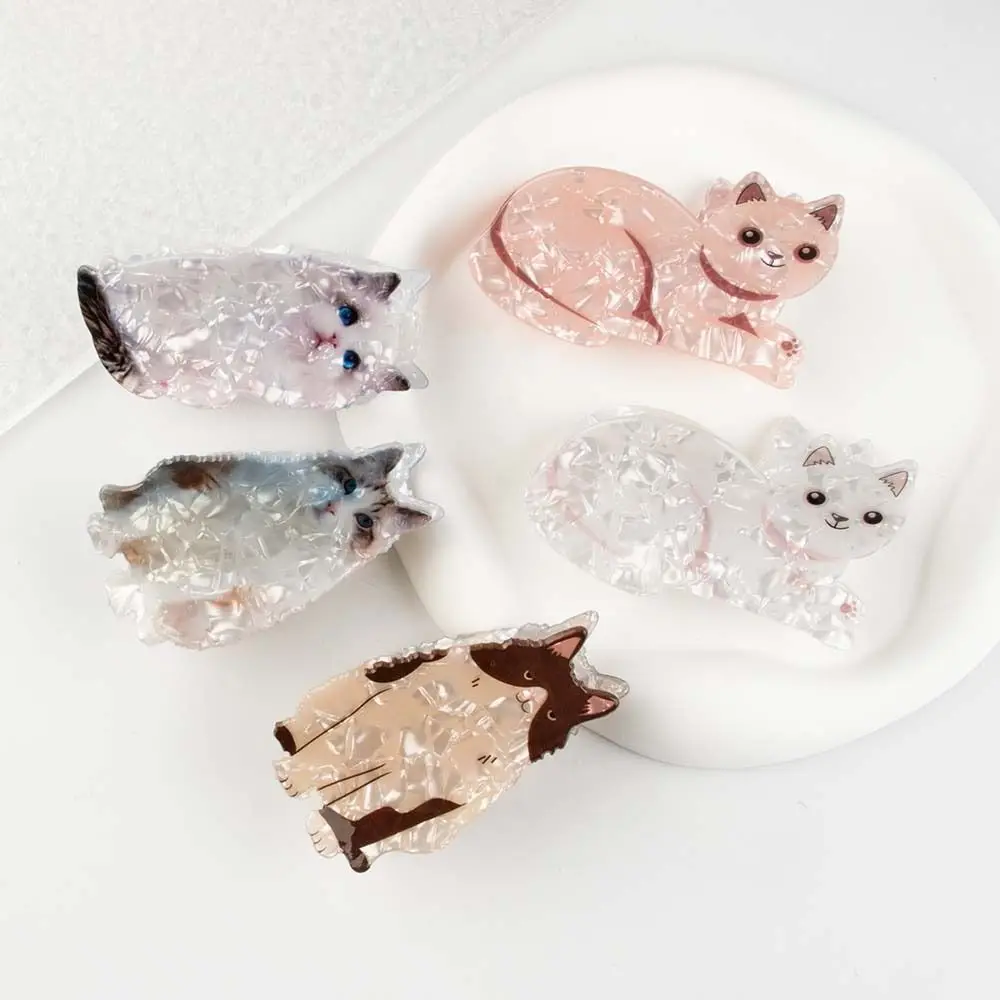 

Fashion Hair Clip For Women Girls Hair Accessories Cartoon Acrylic Cat Hair Claw Ragdoll Maine Coon Persian Cat Shark Clip