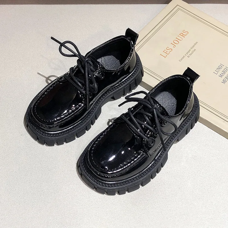 Wednesday Shoes Cosplay Baby Girl Lmitation Leather Adams Shoes New Black Children Cosplay Princess 2-16 Years leather shoes girls shoes