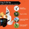 6 FT Halloween Inflatable Ghost Pushing Pumpkin Cart with Build-in LEDs Blow Up Inflatables for Halloween Party Yard Outdoor Toy 4