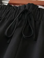 Plus Size 1XL-5XL Women Fashion Solid Color Wide Leg Pants Female Casual  Elegant Drawstring High Waisted Loose Long Trousers - Image 3
