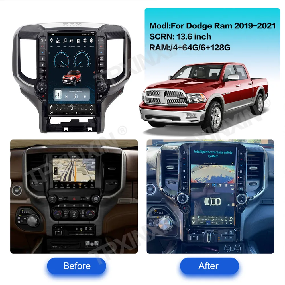 

Car Radio For Dodge RAM 1500 2500 2018 2019 2020 2021 2022 Multimedia Player Stereo Carplay Radio GPS Navigation Carplay Unit 4G