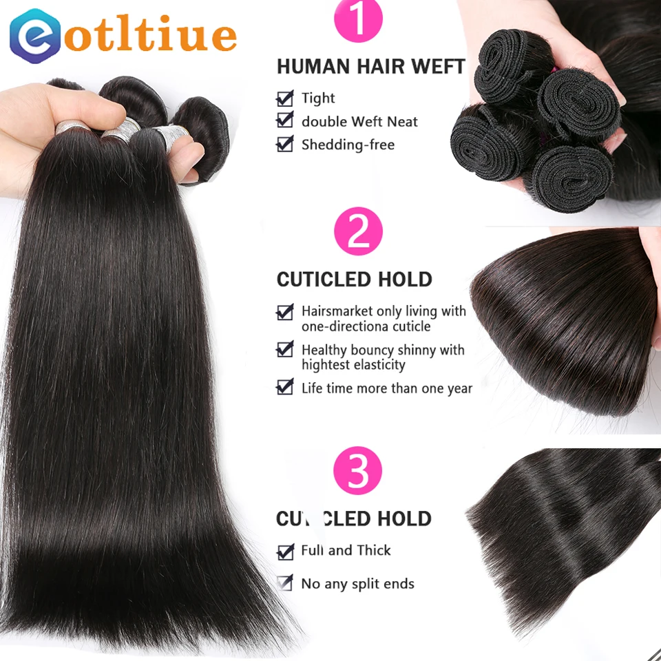Bone Straight Human Hair Bundles 32 34 36 38 40Inch 1/3/4 Pcs Deals Sale For Women Brazilian Natural Color Remy Hair Extention