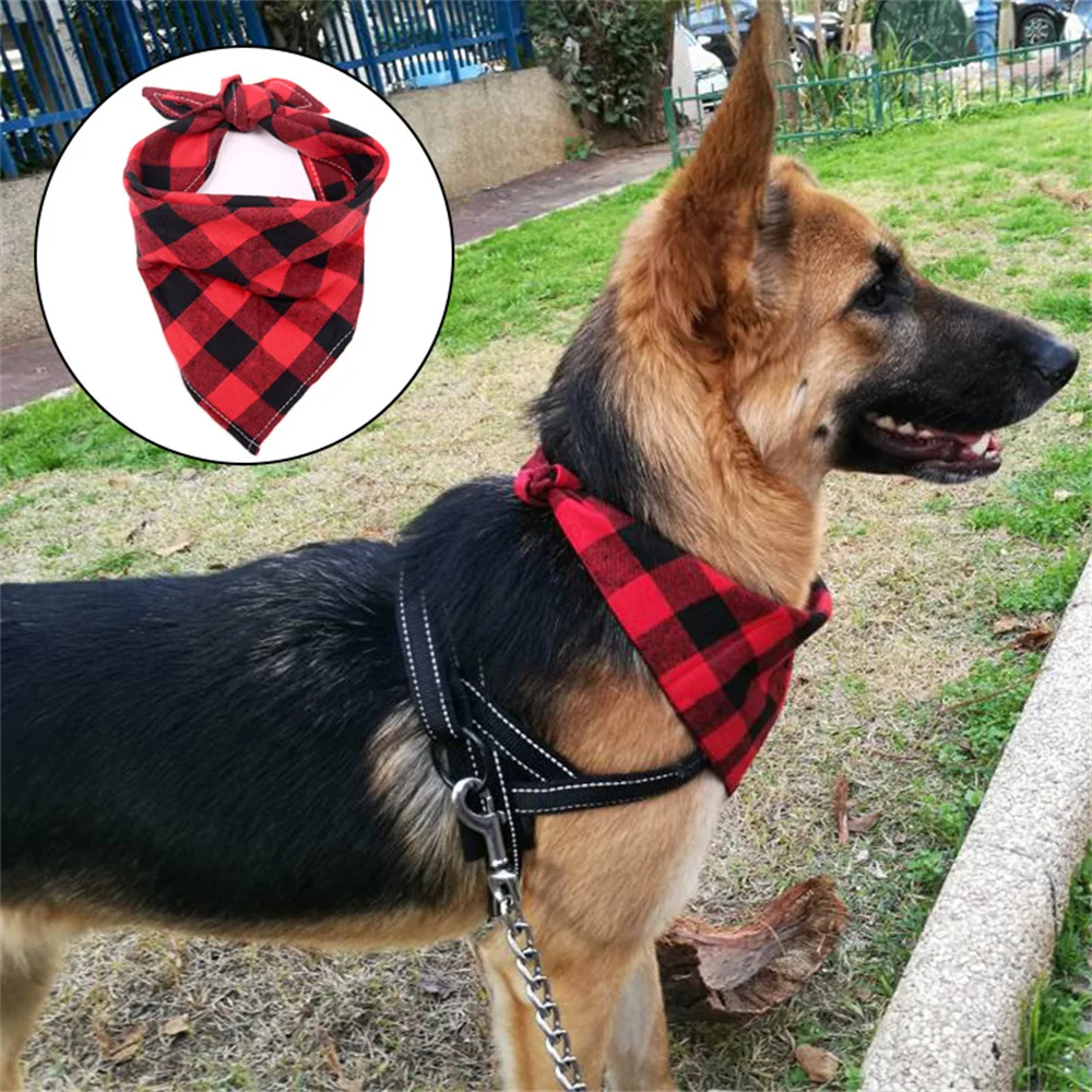 

Classic Red Black Plaid Pet Dog Bandana Cat Puppy Kerchief Pet Dog Accessories Pet Neckerchief Scarf Dog Saliva Towel