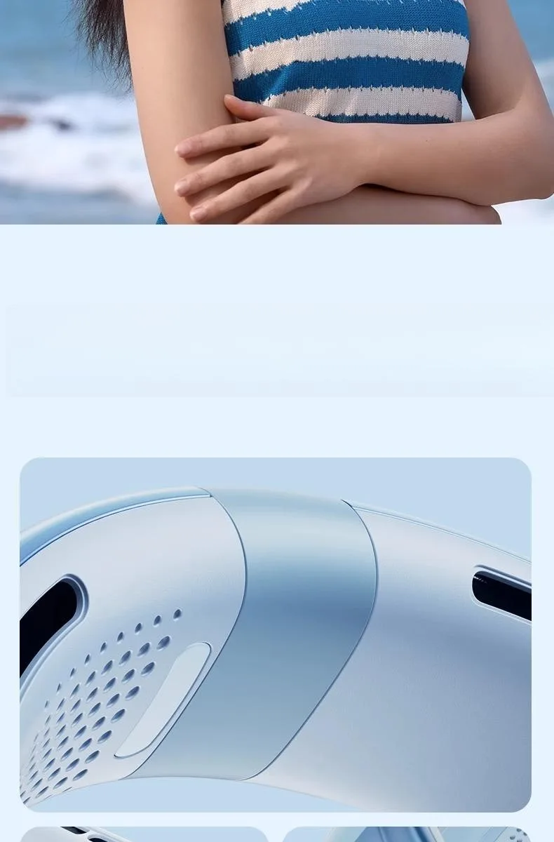 Portable Neck Fan 10000mAh Rechargeable Fan Mini 3-Speeds La - AIXIVO product image