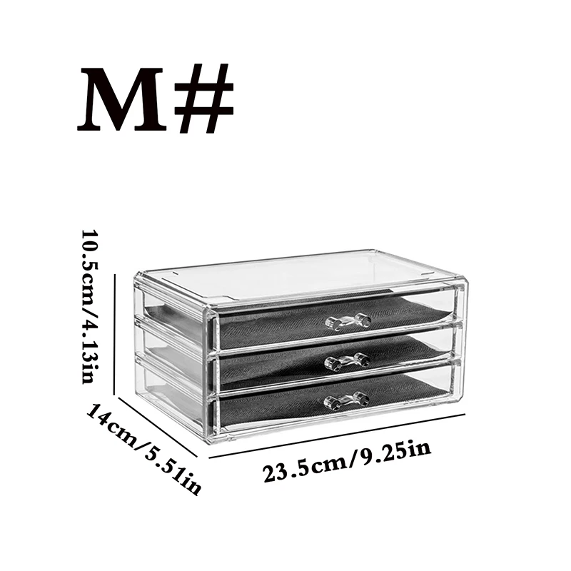 Desktop Cosmetics Display Stand lipstick Skincare Storage Box Acrylic Transparent Multi-layer Drawer Storage Rack, S#-M# Model 3