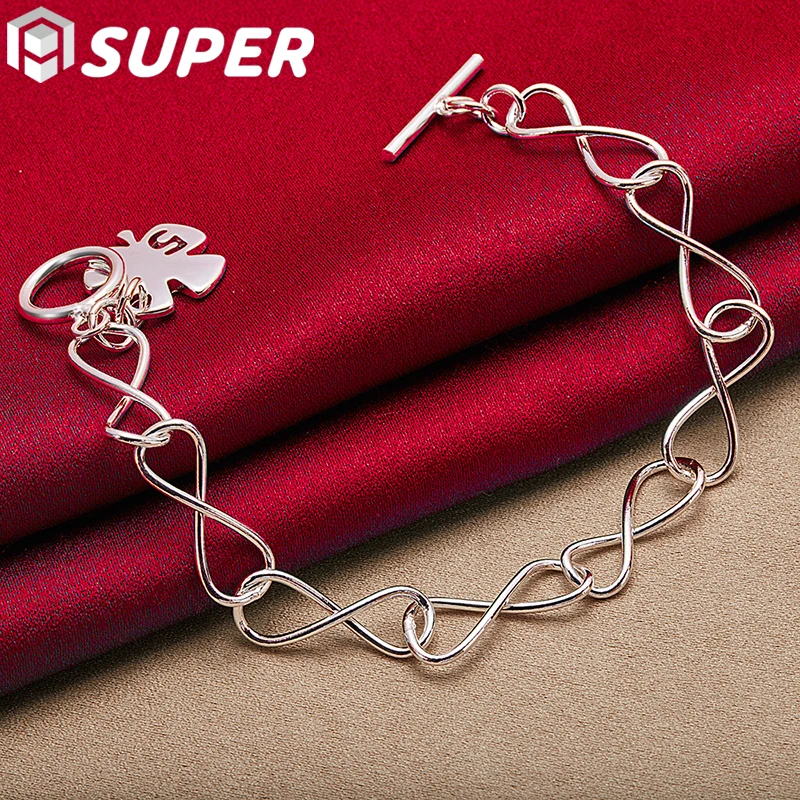 

Женский браслет на удачу из серебра 925 пробы с четырьмя листьями клевера