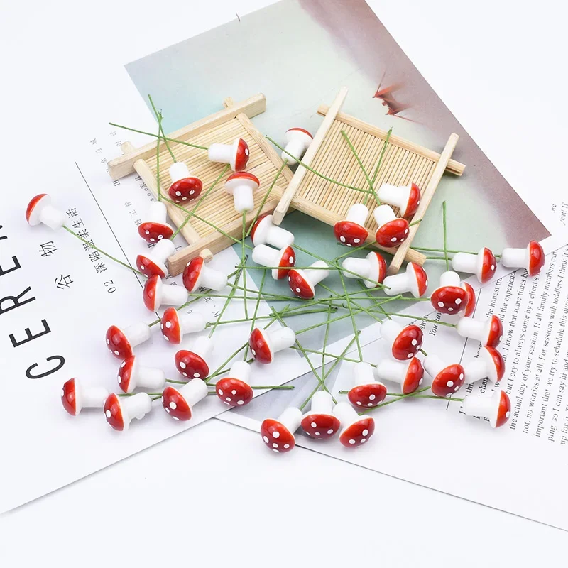 PE Mushroom Artificial Plants Diy Gifts Box Wedding Bridal Accessories Clearance Christmas Flowers Scrapbooking 10/30/50 Pieces artificial plant flowers,artificial plant flower