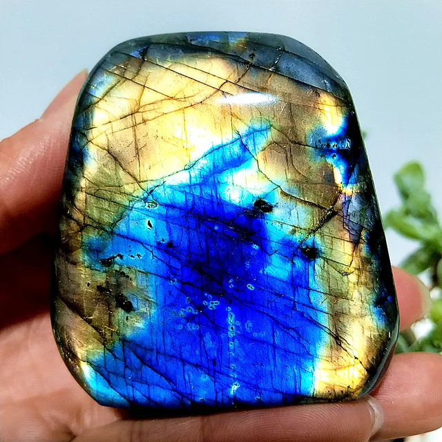 Pierre Naturelle Colorée, Cristal de Labradorite de Finlande, Forme Libre, pour la Magie, la Méditation, l'Énergie, le Feng Shui, Décoration de Chambre 1