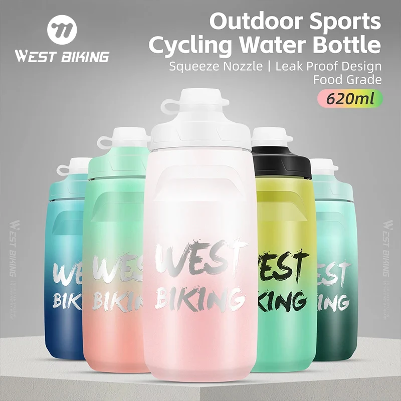

WEST BIKING 620ML Cycling Water Bottle Leak-proof Squeezable Bike Bottle BPA-free Portable Outdoor Sports Summer Bicycle Kettle