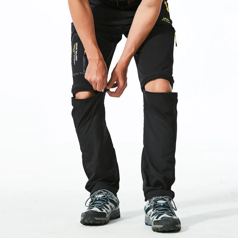 Men's Summer Detachable Quick-drying Hiking Pants Outdoor Multi-pocket Stretch Elastic Travel Safari Cargo