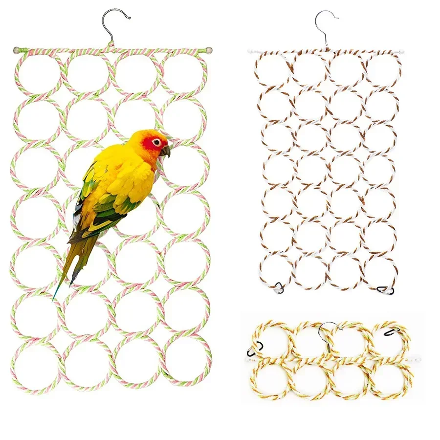 Bird Climbing Net Equipment Parrot Climbing Net Circle Foldable Parrot Bird Toy Accessories parrot toy bird toy bird cage accessories