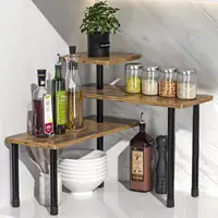 Countertop Organizer Organization 3 Tier Moveable Corner Shelf for Kitchen Bathroom Spice Rack Coffee Area Over Sink Dresser 1