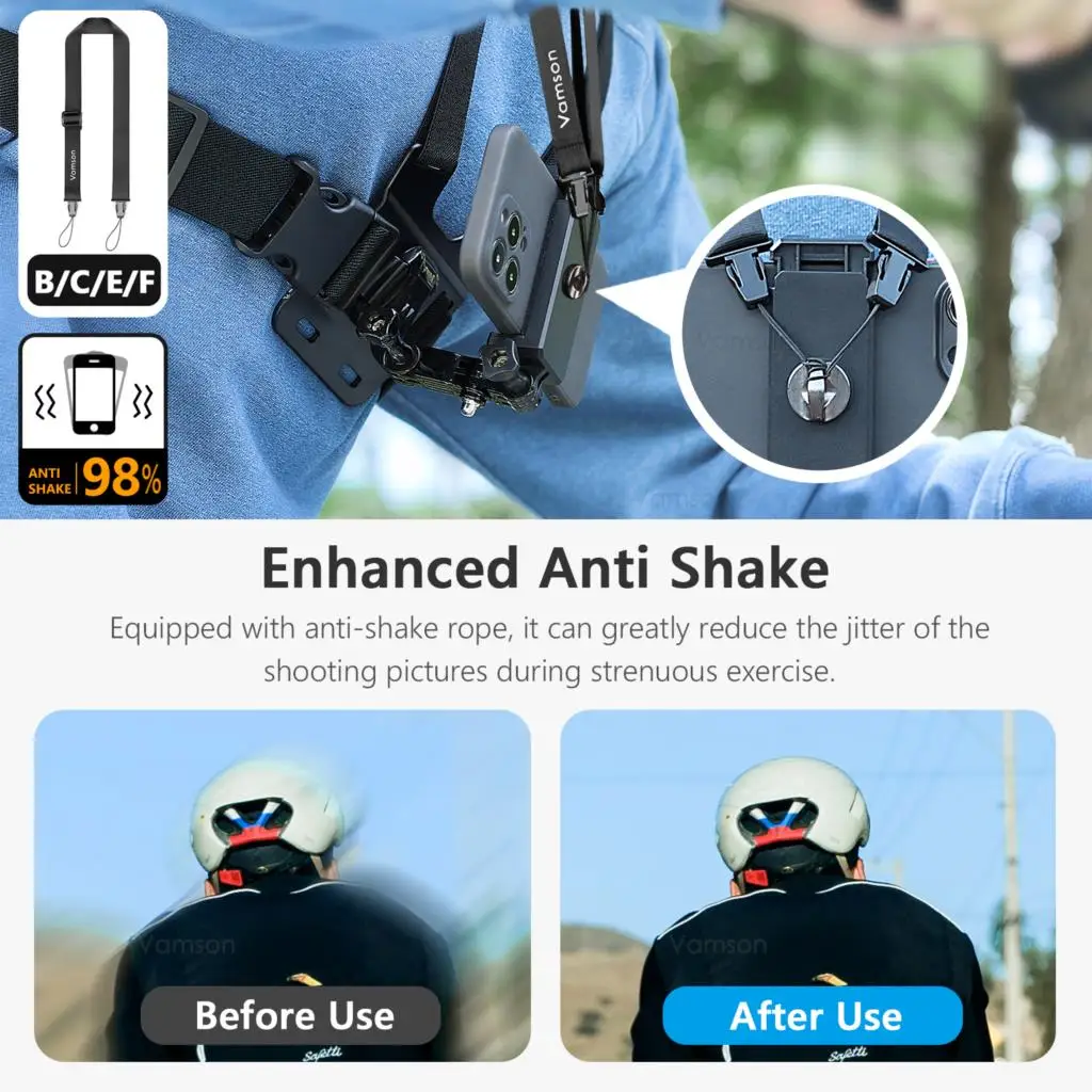 Supporto A Pettorale Regolabile Con Clip Per Telefono E Action Camera - Tracolla Per Sport Outdoor, Compatibile Con IPhone 15 14 13 12 E Action Cam