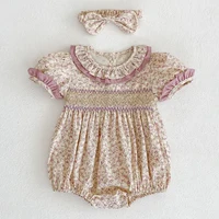 Vêtements d'été pour petites filles, manches courtes, en dentelle, à fleurs, en coton, barboteuse, robe de princesse, tenue assortie pour sœur, nouvelle collection 3