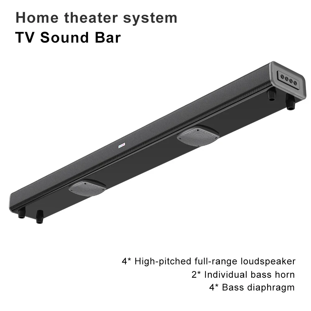 99cm Length Echo Wall TV Sound Bar Cinema Leval Wireless Bluetooth Stereo Speaker Support HDMI AUX U Disk Home Theater Subwoofer 2