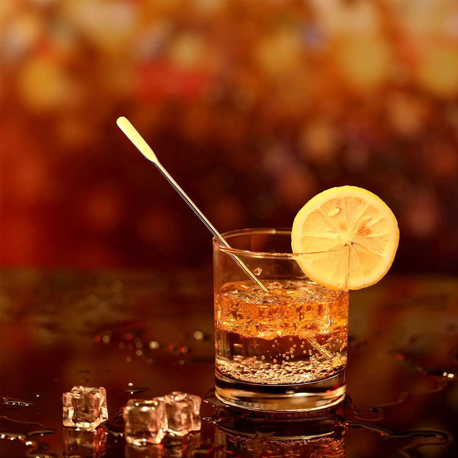 7.5 Inches Stainless Steel Coffee Beverage Stirrers Drink Swizzle Stick with Small Rectangular Paddles