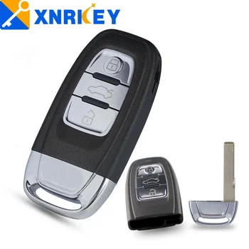 XNRKEY 스마트 원격 키 쉘 케이스 포브, 아우디 A3 A4 A5 A6 Q5 Q8 S4 S5 교체 자동차 키 쉘, 3 버튼