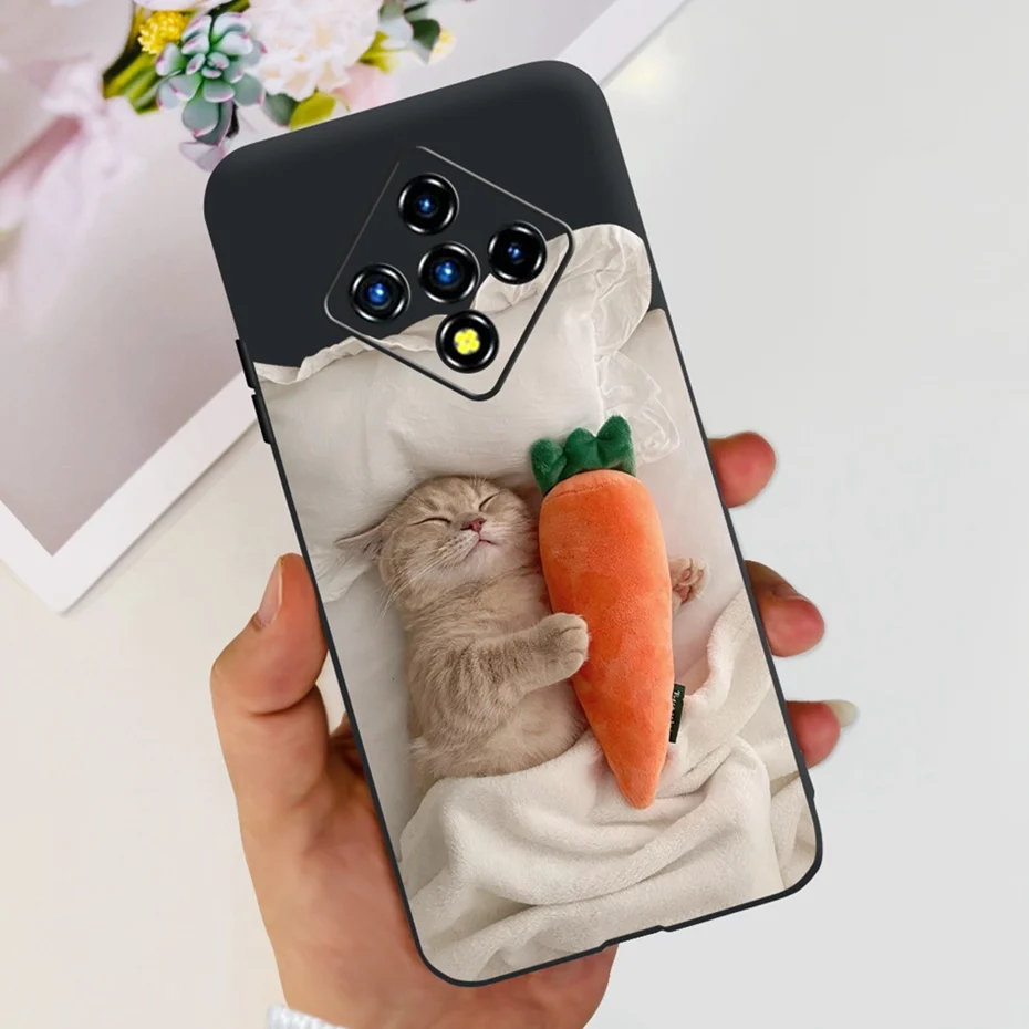 Lovely Painted Soft TPU Back Cover - Black Silicone Phone Case