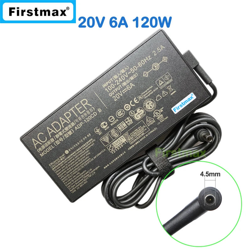Carregador Adaptador ac para Laptop Fonte de Alimentação 20v 6a A17120p2a Adp-120cd b Msi Gf63 10uc Fino 10ud Ms-16r5 11sc 11ud Ms-16r6