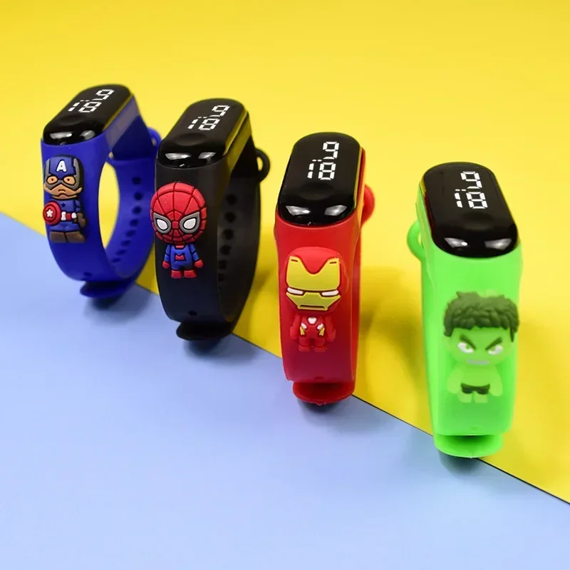 Spider-Man Kids Digital Watch Movie Spiderman Disney Stitch Children Watch Sport Touch Electronic LED Waterproof Watchs Gift