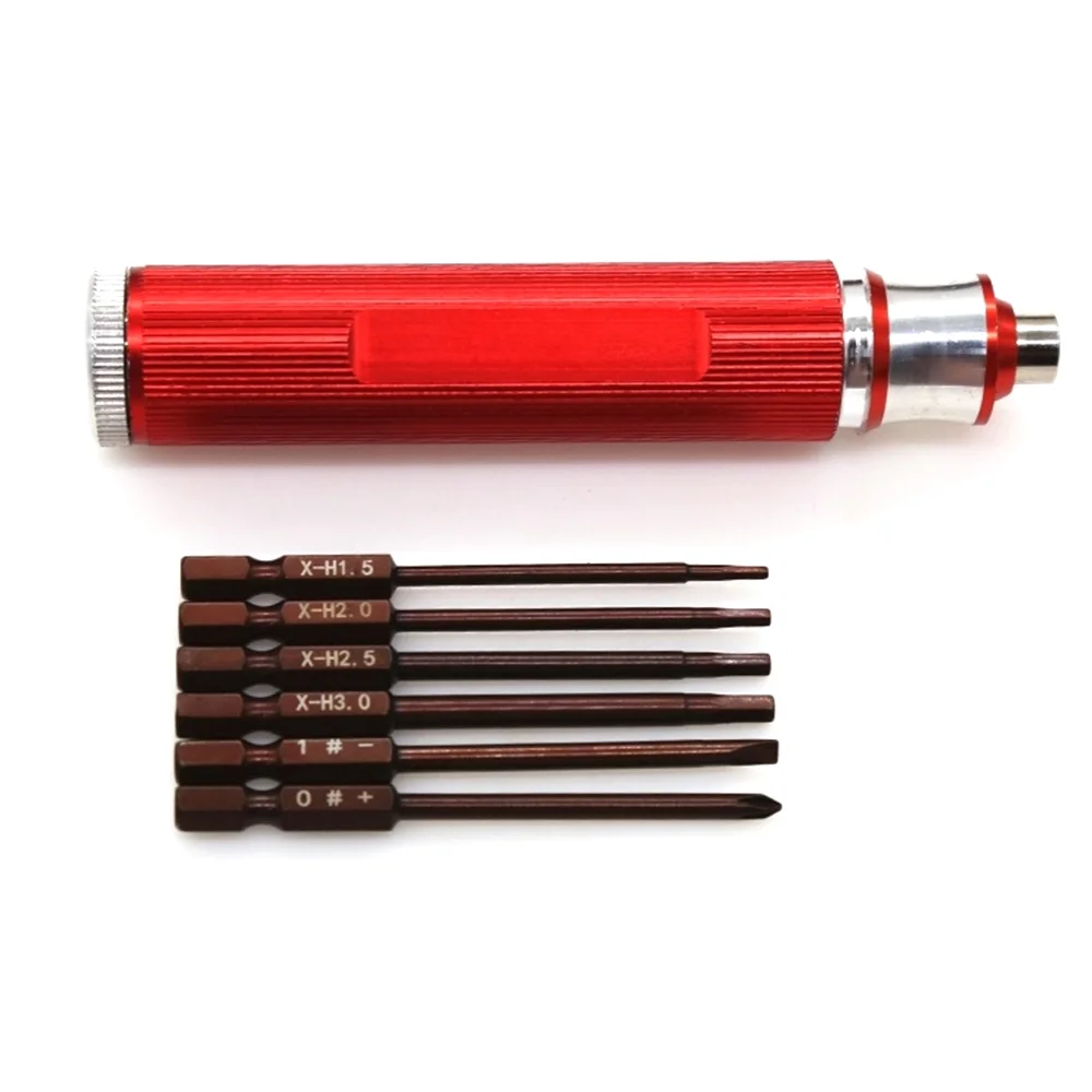 

6 in 1 Hexagon Screwdriver H1.5 2.0 2.5 3.0mm Hex Slotted Phillips Screwdriver Tool Kit for RC Model Car Boat Aircraft,2