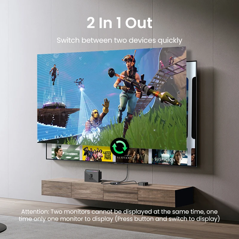 Ugreen Hdmi 2.1 Divisor Interruptor 8k 60hz 4k 120hz em para Fora para tv Xiaomi Xbox Seriesx Ps5hdmi Cabo Monitor Hdmi 2.1 Switcher - Image 2