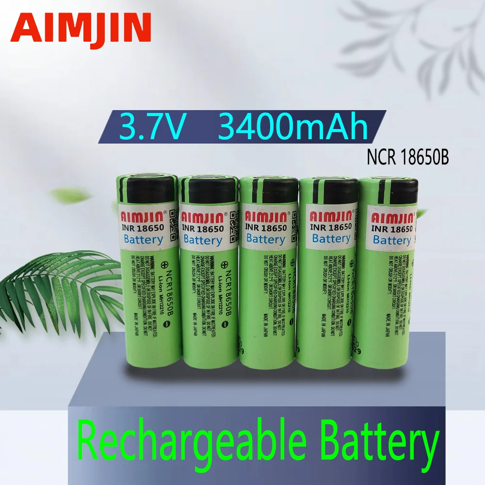 

18650 3400mAh 3.7V NCR18650B Lithium Rechargeable Battery for Computer Toy Fan Laptop Lamps Power Bank Flashlight