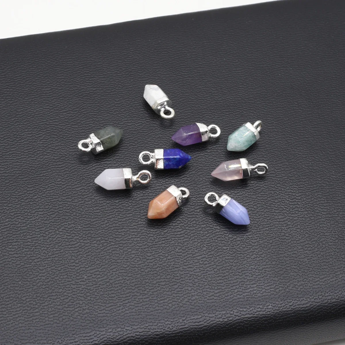 Natural Stone Pendant Hexagonal Pyramid Shape Gemstone Exquisite Charms for Jewelry Making Diy Bracelet Necklace Accessories - 3