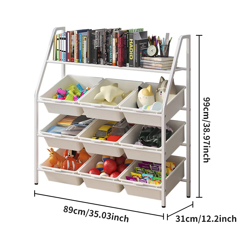 Children's bookshelf home integrated wall mounted multi-layer storage rack floor standing storage box