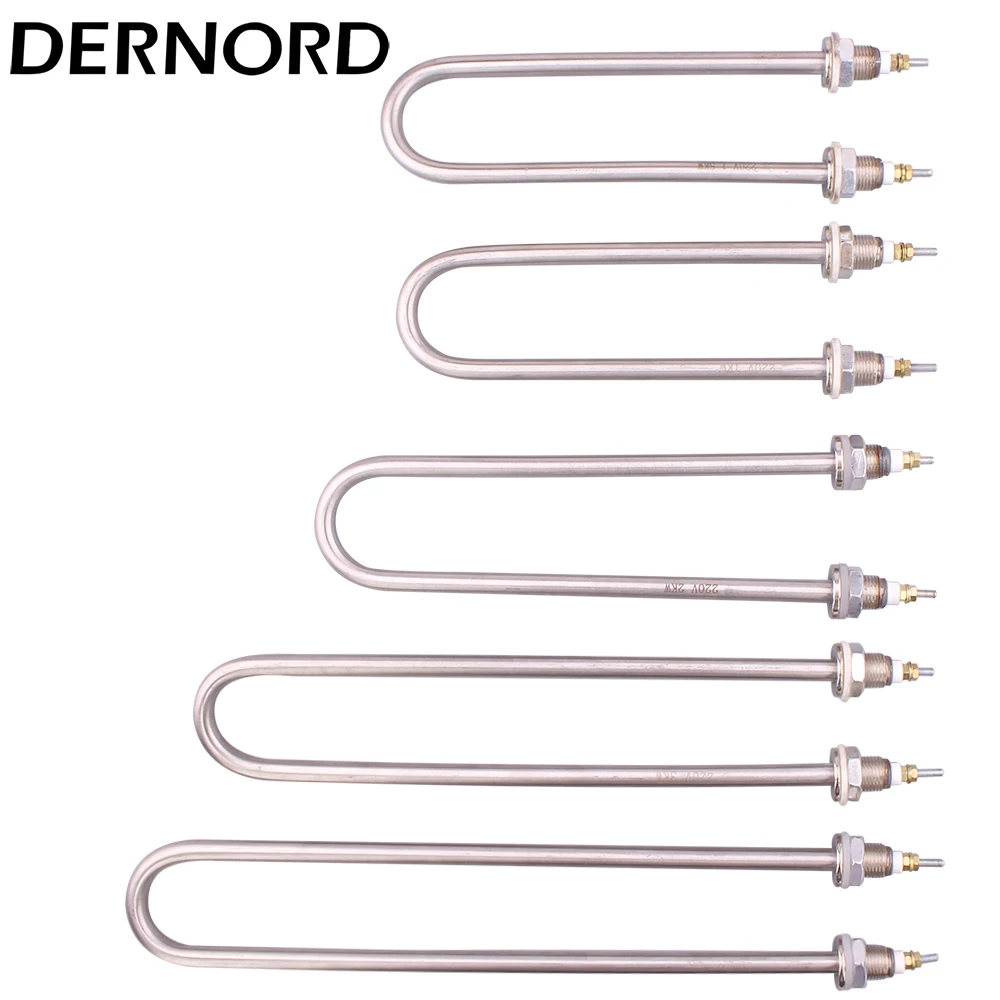 

DERNORD U Type Electric Water Heating Element 220V Stainless Steel304 M16 M18 Thread 1KW/1.5KW/2KW/3KW/4KW Boiler Tubular Heater