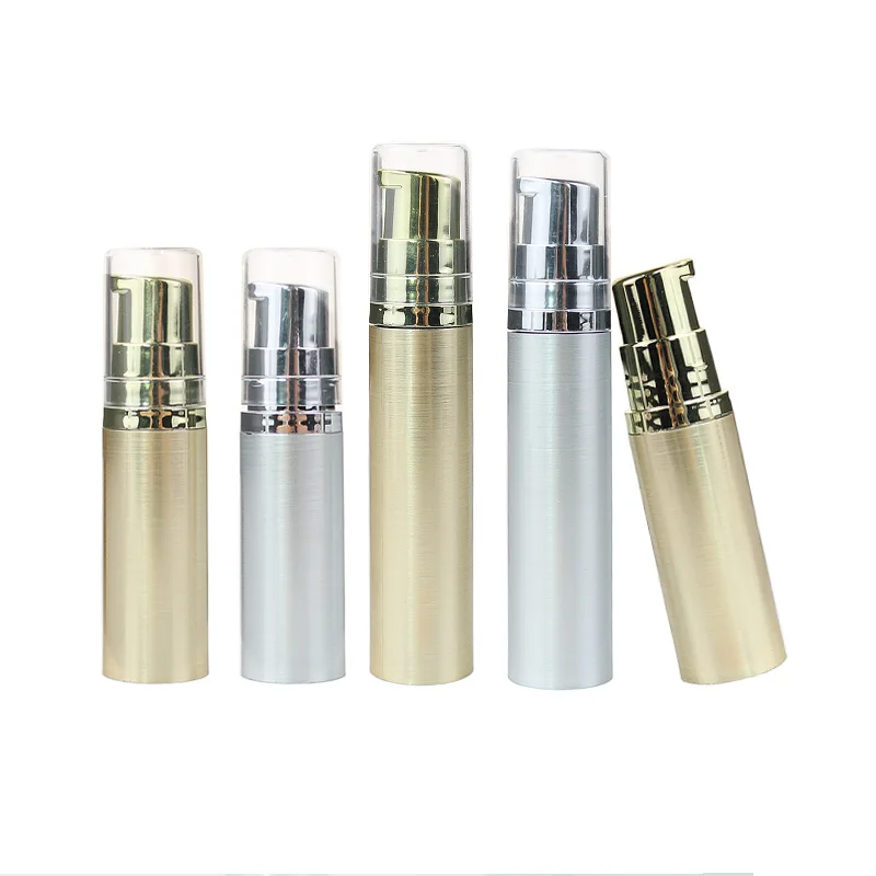 

10/30pcs Luxury 5ml 10ml Empty Airless Vacuum Pump Bottle Gold Silver Refillable Bottles for Travel Cosmetic Lotion Container