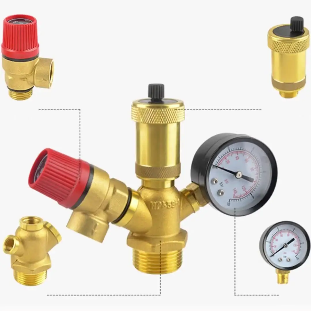 Valve 1/2 "BSP Mâle à Filetage Femelle, Soupape De Décharge De Sécurité En Laiton, Soupape De Décharge De Pression For Chauffe-eau Solaire (Size : 1.5bar