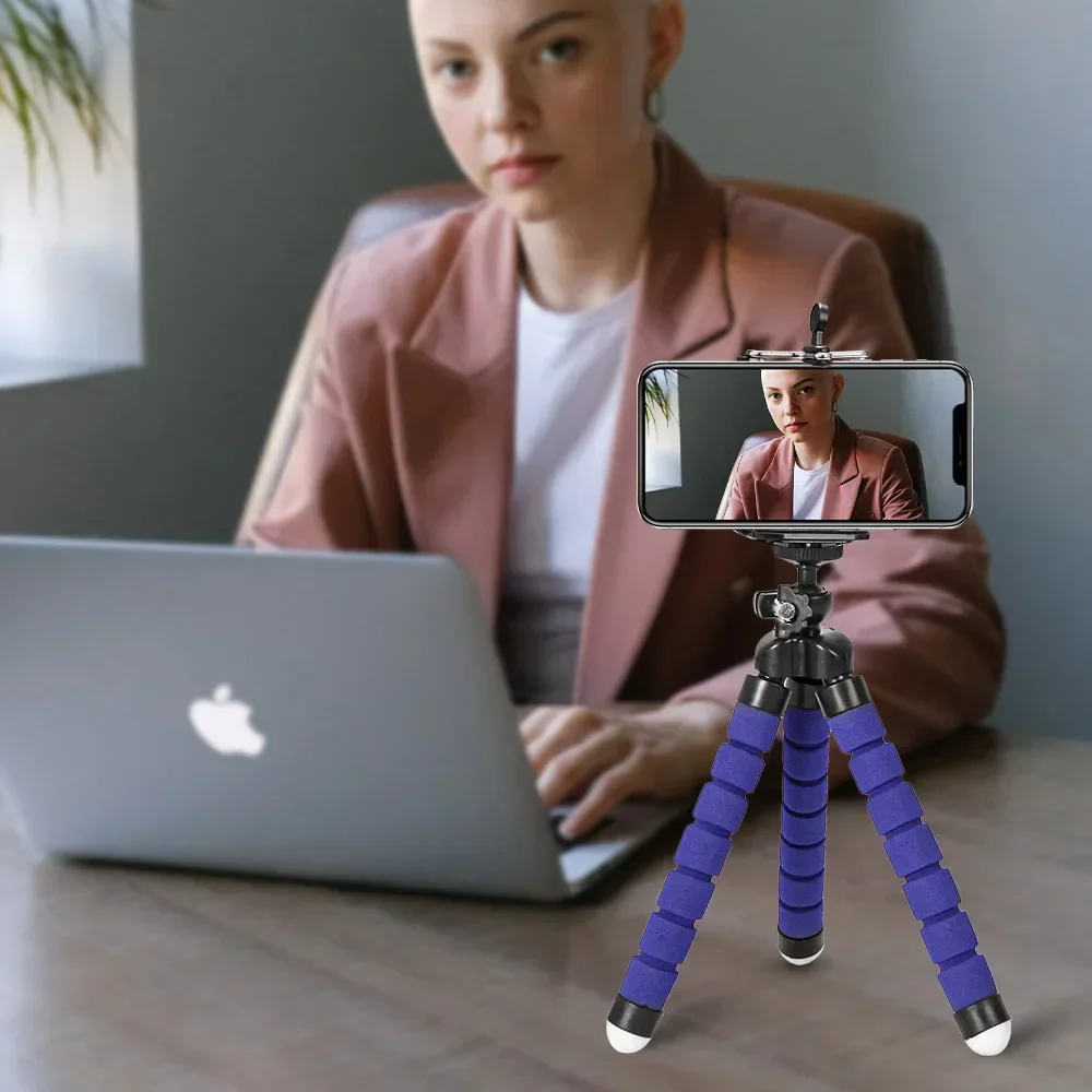 1pc Mobile Phone Holders Clip Mini Flexible Tripod Sponge Octopus Bracket Universal Phone Camera Holder Home Organizer