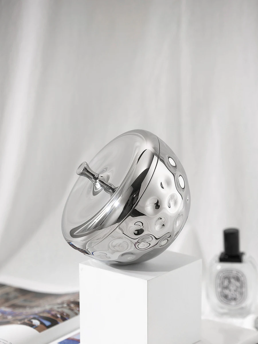 Nordic Stainless Steel Bottle with Lid, Jewelry Jar, Decorative Boxing Storage Box, Room Table, Strawberry Shape 6