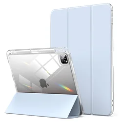 Clear iPad Case with Pencil Holder for 2022 2021 2020 Pro11 (Sky Blue)