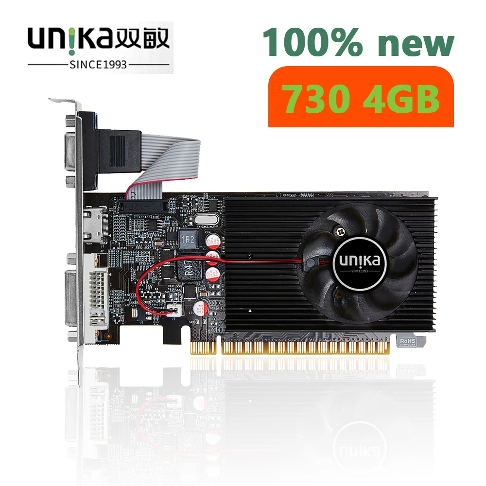 

UNIKA GT730 4GB V3 Graphics Card For NVIDIA GeForce GT730 Series GT 730 4GD3 Graphic 128Bit HDMI Video Cards Map 100% NEW