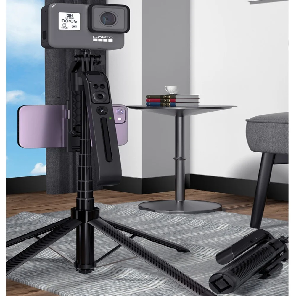 Gimbal Stabilizer Wireless Selfie Stick Foldable Tripod Holder With Bluetooth Shutter Monopod For IOS Android Selfie Stick Tripod Handheld Gimbal Stabilizer Handheld Gimbal Gimbal Stabilizer Selfie Stick
