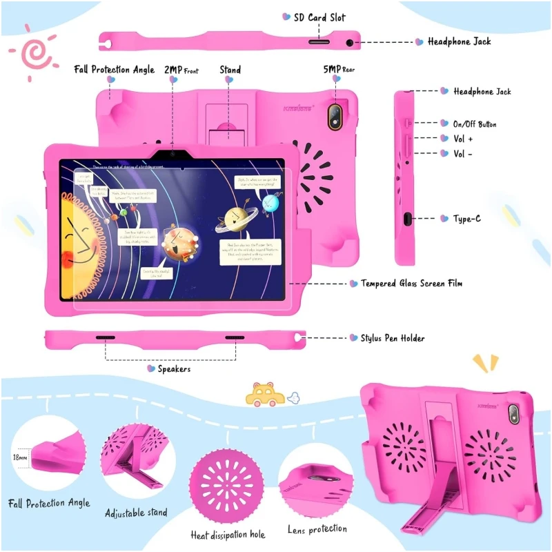 Android 12 Tablet PC Gift Silicone Case 10.1 INCH RAM 3GB ROM 32GB T310 Dual Camera 1280 x 800 IPS Tempered Film Type-C Stylus 4
