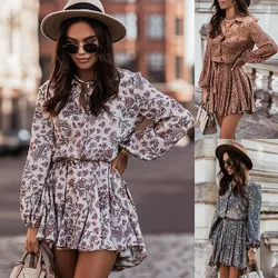 Vestido camisero de manga larga con estampado de temperamento, novedad de Primavera de 2022
